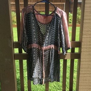 Navy and pink romper